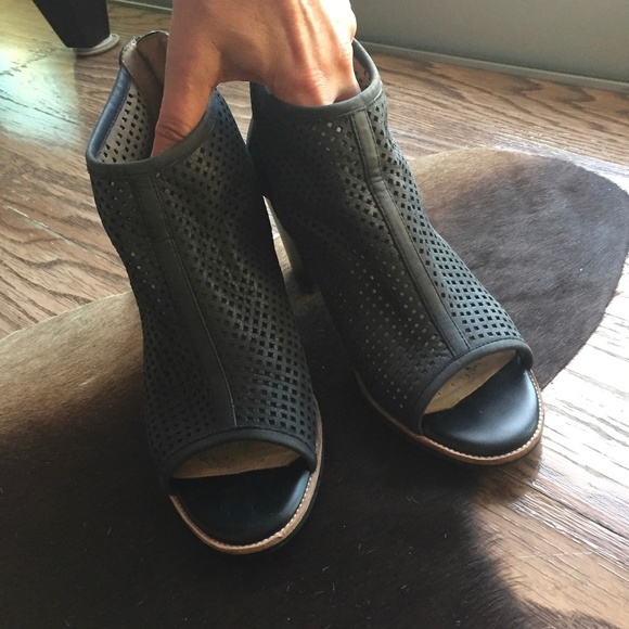 Black Callie 1 Peep Toe Boots/Booties - Picture 6 of 8